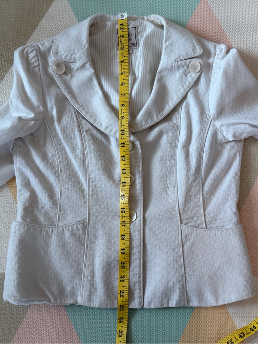 Nanette Lepore Vintage Cream Button-Front Tailored Blazer Size 10 - Picture 6 of 10